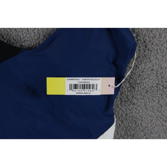 New SummerSalt Swimsuit 4 Marina Blue Navy White Colorblock One Piece - Picture 6 of 9